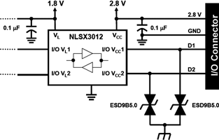 Figure 7. A bi-directional avalanche TVS protection circuit clamps a negative and positive surge voltage to -V<sub>BR</sub> and +V<sub>BR</sub>, respectively